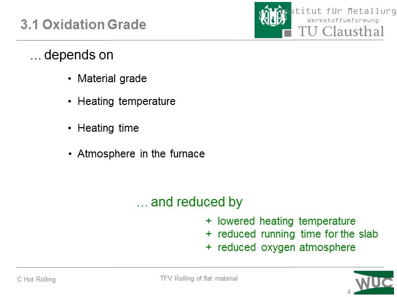 4 3.1 Oxidation Grade ... depends on